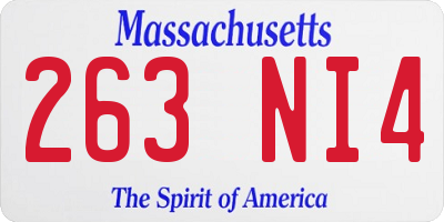 MA license plate 263NI4