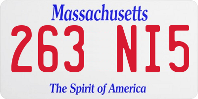 MA license plate 263NI5