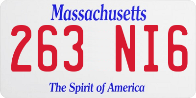 MA license plate 263NI6