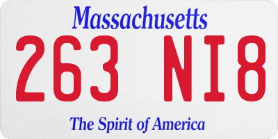 MA license plate 263NI8