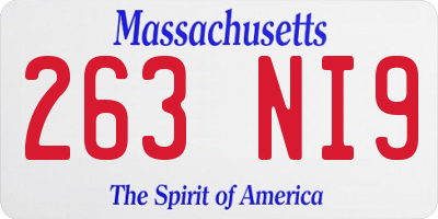 MA license plate 263NI9