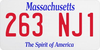 MA license plate 263NJ1