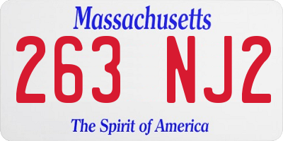 MA license plate 263NJ2