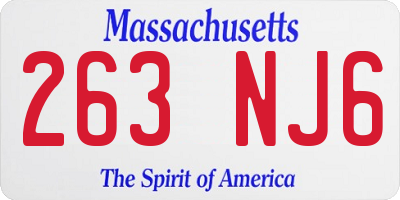 MA license plate 263NJ6