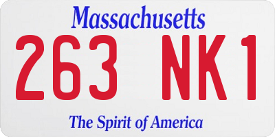 MA license plate 263NK1
