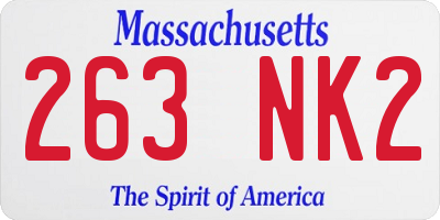 MA license plate 263NK2