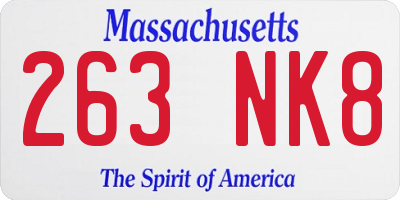 MA license plate 263NK8