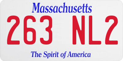 MA license plate 263NL2