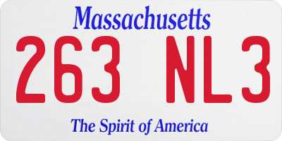 MA license plate 263NL3