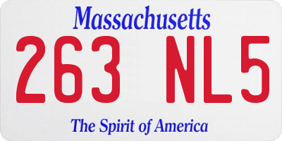 MA license plate 263NL5