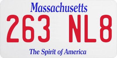 MA license plate 263NL8