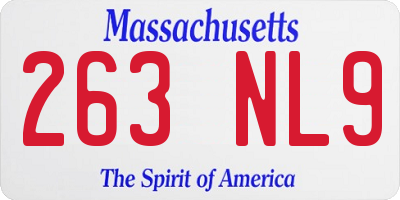 MA license plate 263NL9