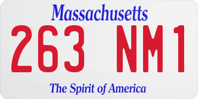 MA license plate 263NM1