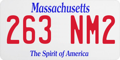 MA license plate 263NM2