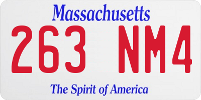 MA license plate 263NM4