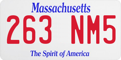 MA license plate 263NM5