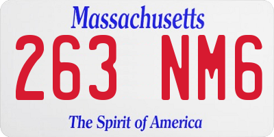 MA license plate 263NM6