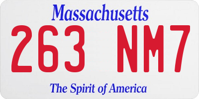 MA license plate 263NM7