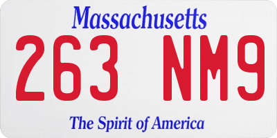 MA license plate 263NM9