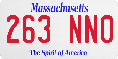 MA license plate 263NN0