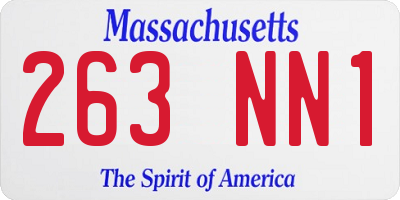 MA license plate 263NN1