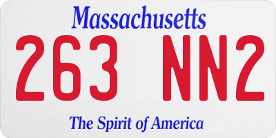 MA license plate 263NN2