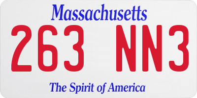 MA license plate 263NN3