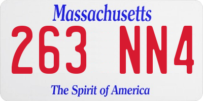 MA license plate 263NN4