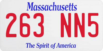 MA license plate 263NN5