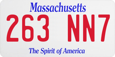 MA license plate 263NN7