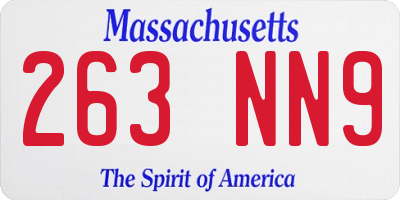 MA license plate 263NN9