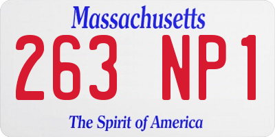 MA license plate 263NP1