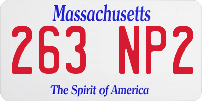 MA license plate 263NP2