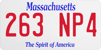 MA license plate 263NP4