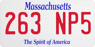 MA license plate 263NP5