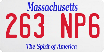 MA license plate 263NP6