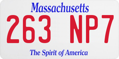 MA license plate 263NP7