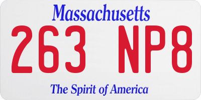 MA license plate 263NP8