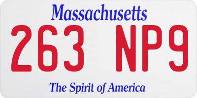 MA license plate 263NP9