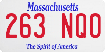 MA license plate 263NQ0