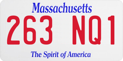 MA license plate 263NQ1