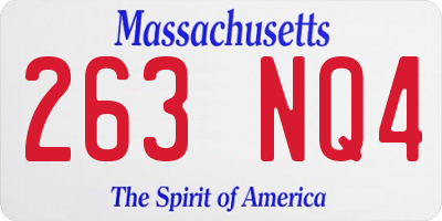 MA license plate 263NQ4