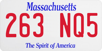 MA license plate 263NQ5