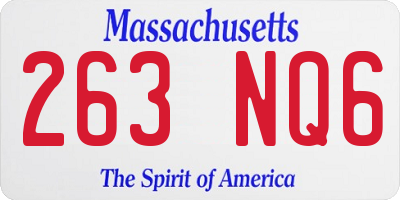 MA license plate 263NQ6
