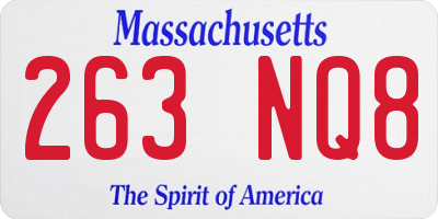 MA license plate 263NQ8