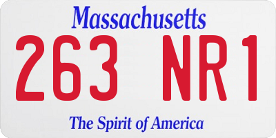 MA license plate 263NR1