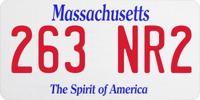 MA license plate 263NR2