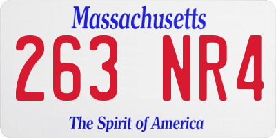 MA license plate 263NR4