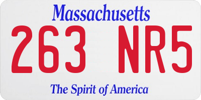 MA license plate 263NR5