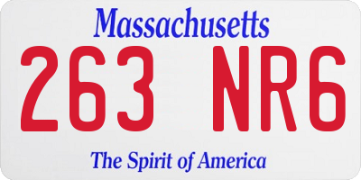 MA license plate 263NR6